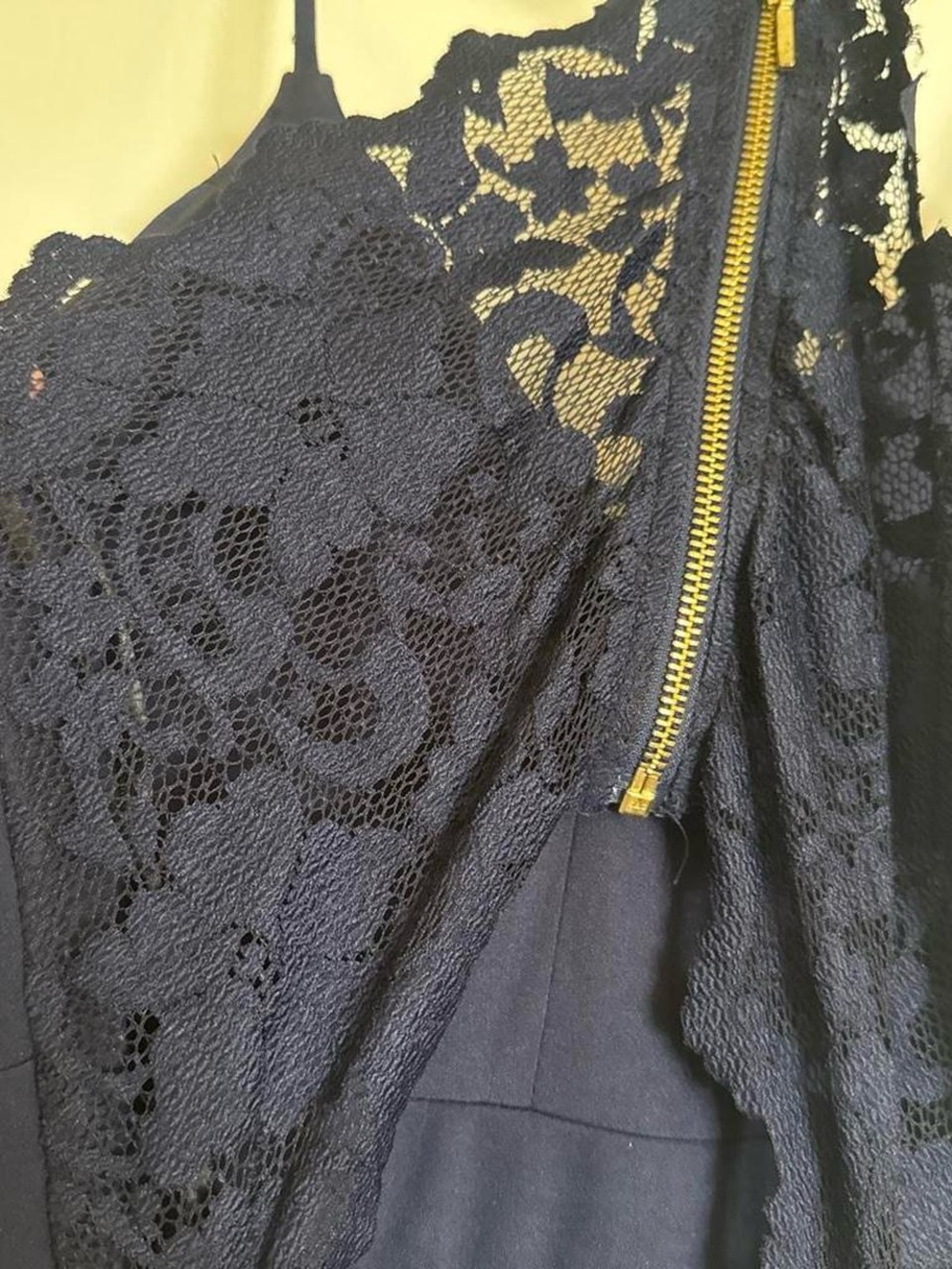 B. Darlin Navy Blue Lace Open Back Fit & Flare Dress Size 3/4 - Picture 6 of 8